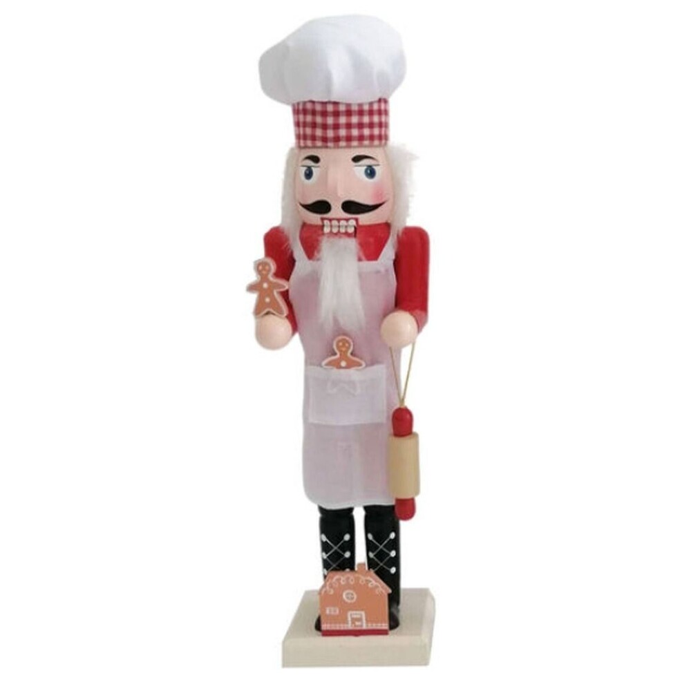 Wooden Christmas Nutcracker,15",CHEF/BAKER WITH ROLLING PIN &GINGERBREAD MEN,P&T